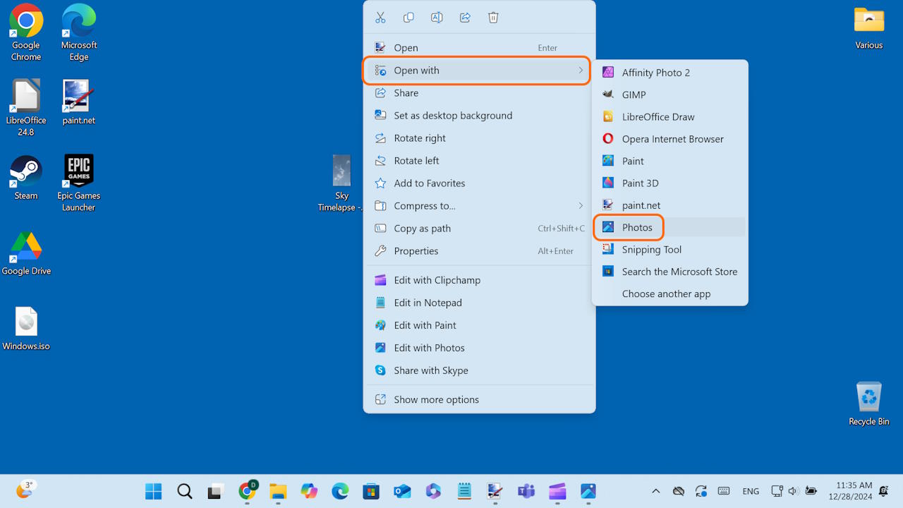 How to Capture - Extract Image from Video in Windows 11 (Using Photos App) - Open File