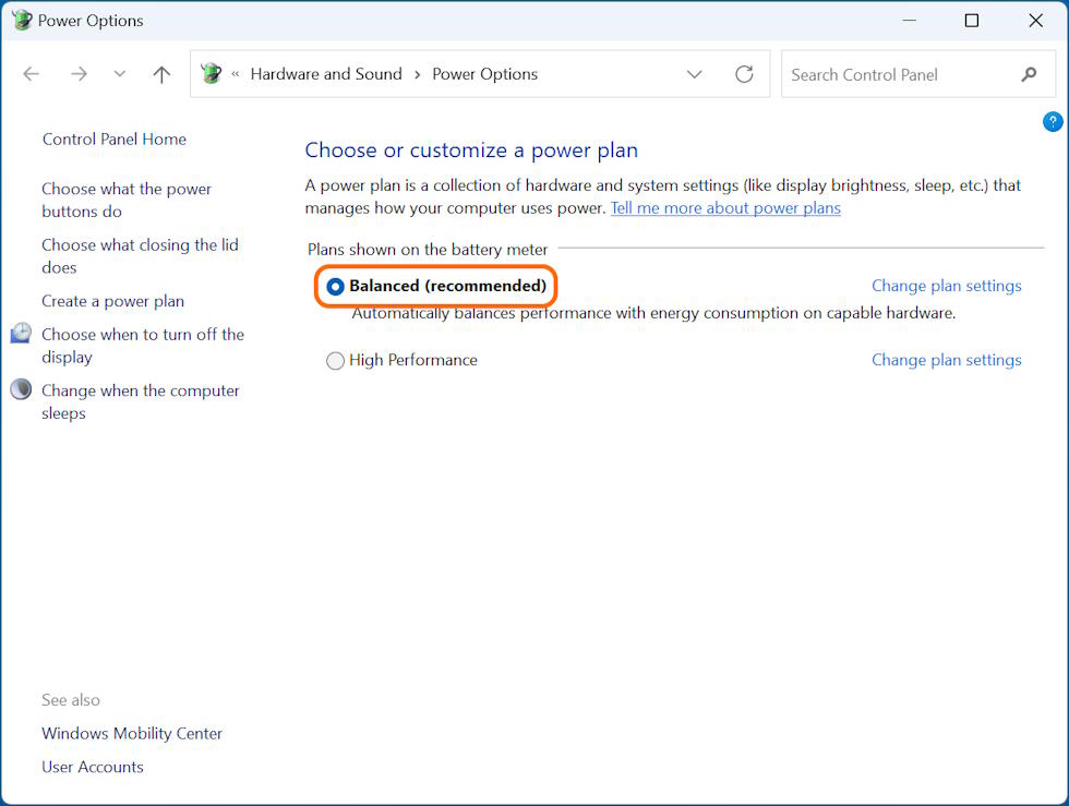 Power Mode Can't be Set - Balanced in Control Panel
