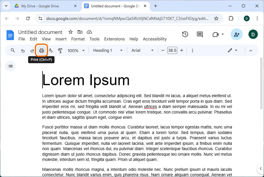 Save Google Docs as PDF on Computer - Print 1